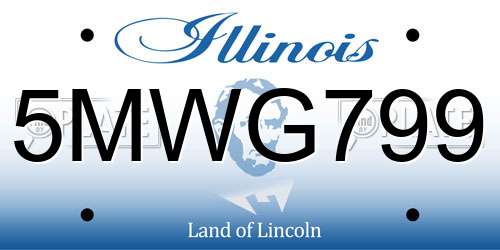 5MWG799 Illinois License Plate