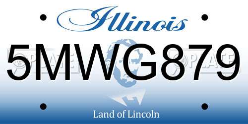 5MWG879 Illinois License Plate
