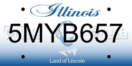 5MYB657 Illinois License Plate