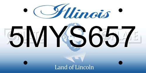 5MYS657 Illinois License Plate