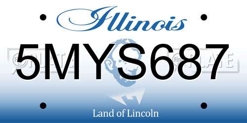 5MYS687 Illinois License Plate