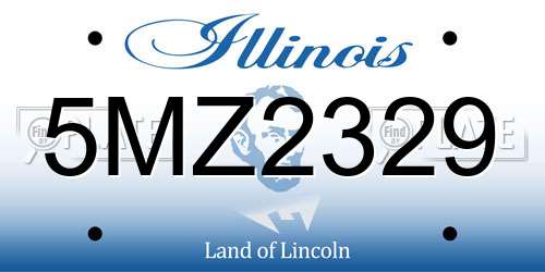5MZ2329 Illinois License Plate