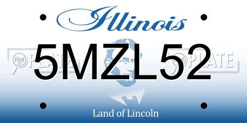 5MZL52 Illinois License Plate