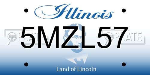 5MZL57 Illinois License Plate