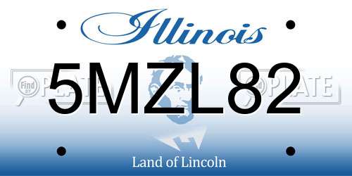 5MZL82 Illinois License Plate