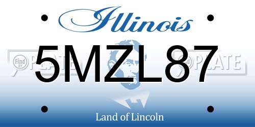 5MZL87 Illinois License Plate