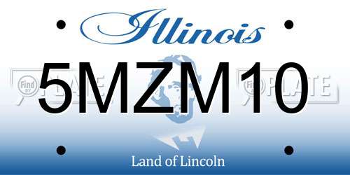 5MZM10 Illinois License Plate