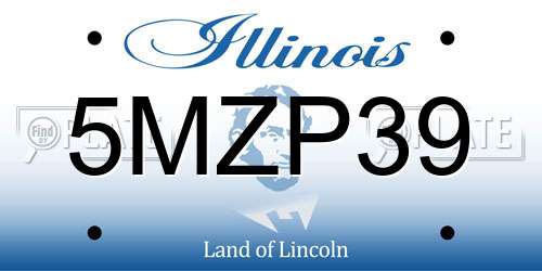 5MZP39 Illinois License Plate