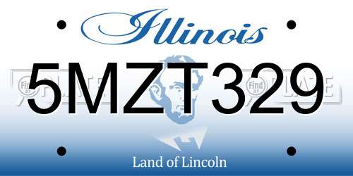 5MZT329 Illinois License Plate