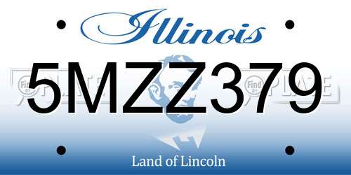 5MZZ379 Illinois License Plate