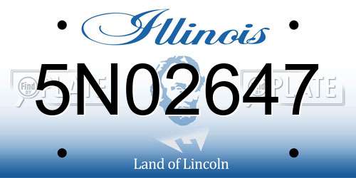 5N02647 Illinois License Plate
