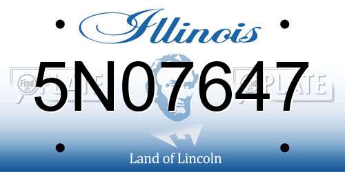 5N07647 Illinois License Plate
