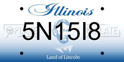 5N15I8 Illinois License Plate