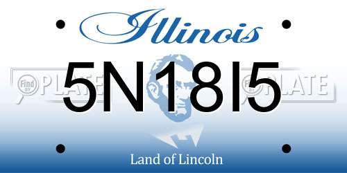 5N18I5 Illinois License Plate