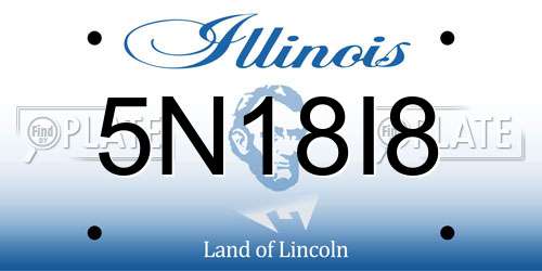 5N18I8 Illinois License Plate