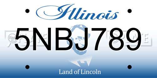 5NBJ789 Illinois License Plate