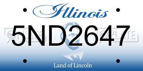 5ND2647 Illinois License Plate