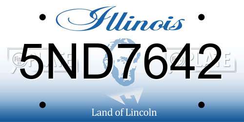5ND7642 Illinois License Plate