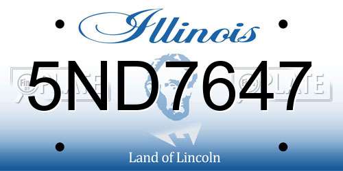 5ND7647 Illinois License Plate