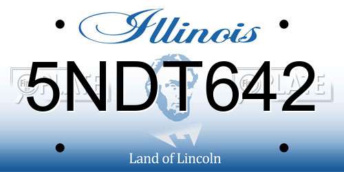5NDT642 Illinois License Plate