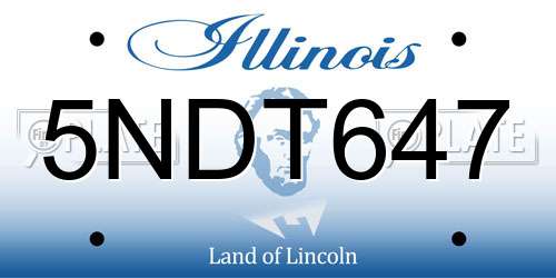 5NDT647 Illinois License Plate