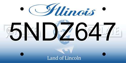 5NDZ647 Illinois License Plate