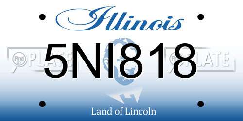 5NI818 Illinois License Plate