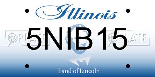 5NIB15 Illinois License Plate