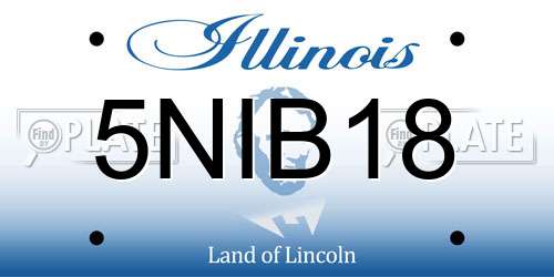 5NIB18 Illinois License Plate