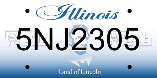 5NJ2305 Illinois License Plate