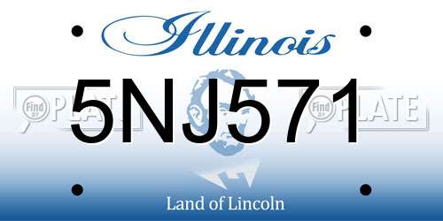 5NJ571 Illinois License Plate