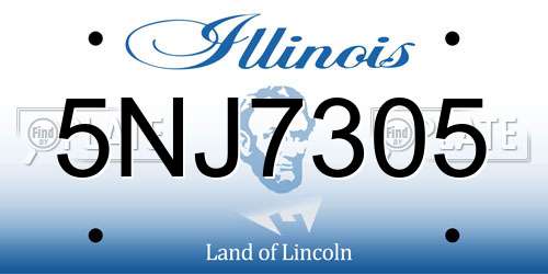 5NJ7305 Illinois License Plate
