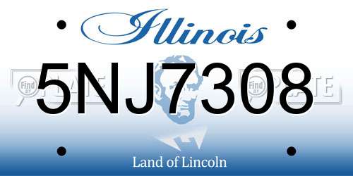5NJ7308 Illinois License Plate
