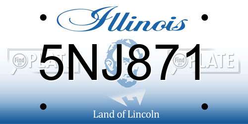 5NJ871 Illinois License Plate