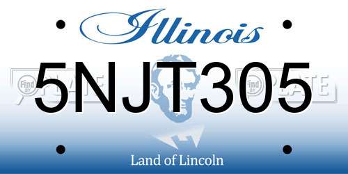 5NJT305 Illinois License Plate