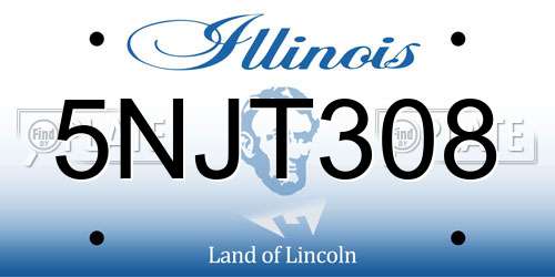 5NJT308 Illinois License Plate