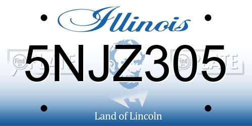 5NJZ305 Illinois License Plate