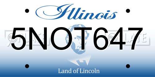 5NOT647 Illinois License Plate