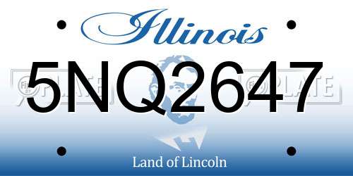 5NQ2647 Illinois License Plate