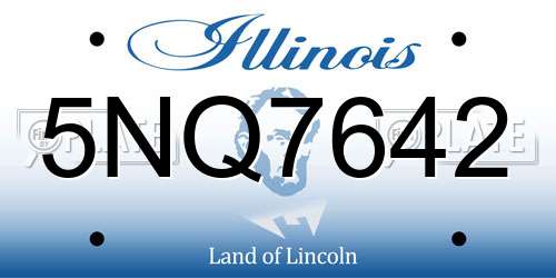5NQ7642 Illinois License Plate