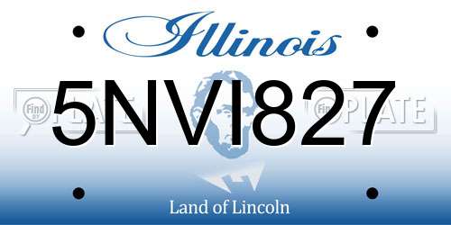 5NVI827 Illinois License Plate