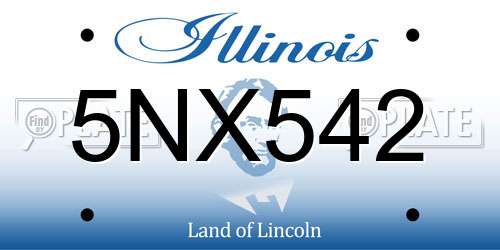 5NX542 Illinois License Plate