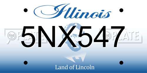 5NX547 Illinois License Plate