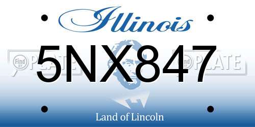 5NX847 Illinois License Plate