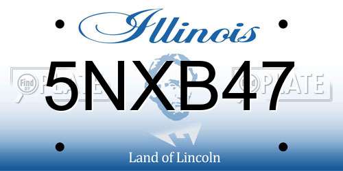 5NXB47 Illinois License Plate