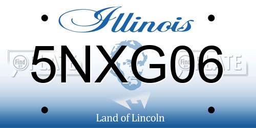 5NXG06 Illinois License Plate