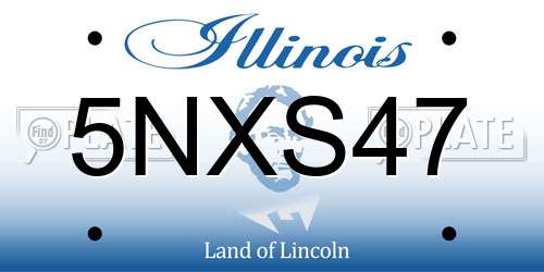 5NXS47 Illinois License Plate