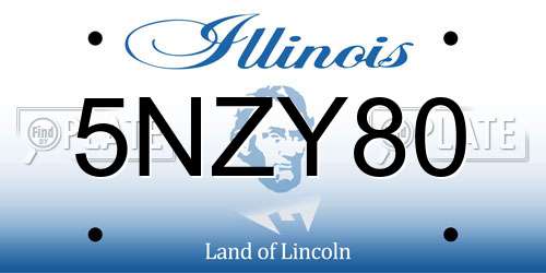 5NZY80 Illinois License Plate