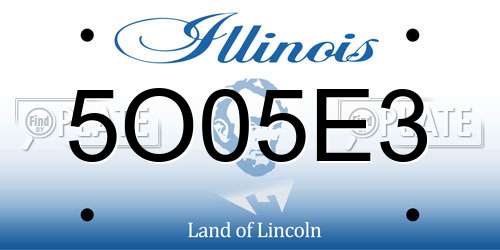 5O05E3 Illinois License Plate