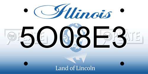 5O08E3 Illinois License Plate